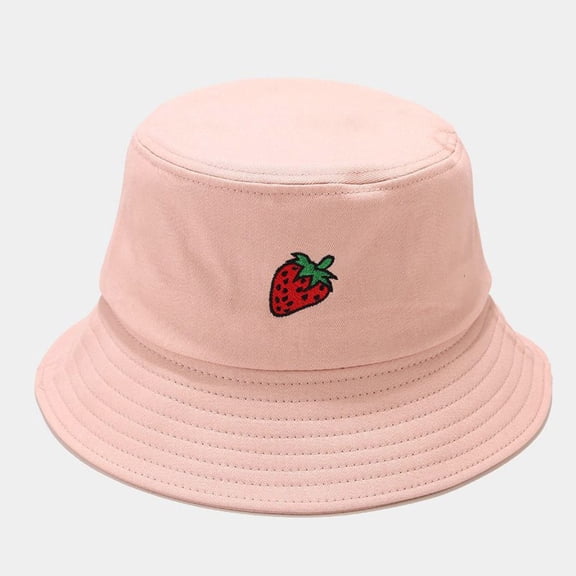 Baberdicy Hat Big Deal Unisex Adult Women Men Strawberry Print Fisherman Hat Sunscreen Outdoors Cap Clearance!
