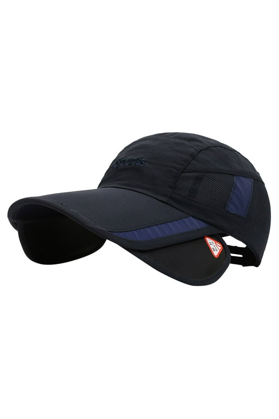 Hat Men Hat Sunshade Baseball Cap Retractable Brim Hat Summer Sunscreen Breathable Cap Cycling Sun Hat Baseball Cap Navy