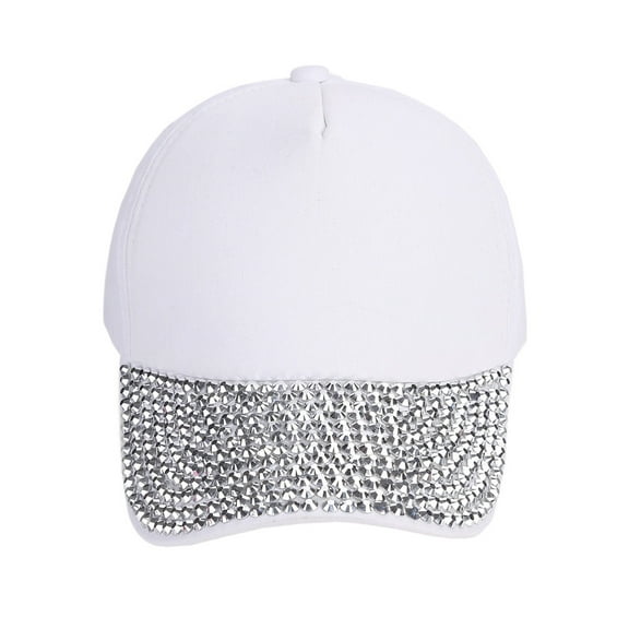 Baberdicy Hat Womens Hat Rhinestone Shaped Snapback Cap Baseball Baseball Caps Baseball Cap White