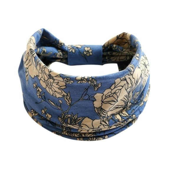 Baberdicy Head Wraps for Women's Hair Headband Knotted Exercise Elastic Headband Running Yoga Headband Wicking Headband Sports Hijab Ladies Elastic Headband Non Slip Hair Wide Heardband Headwraps