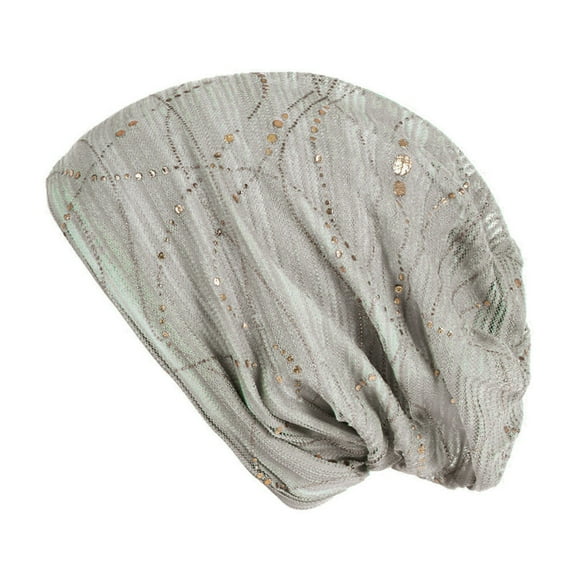 Baberdicy Head Wraps for Women's Hair Retro Wrap Head Hat Solid Turban Women Stretch Cap Muslim Bead Hat Baseball Caps Headwraps White