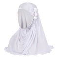 thumbnail image 1 of Baberdicy Head Wraps for Women's Hair Silk Fashion Breathable Headscarf Muslim Flower Hat Ice Turban Summer Tassel Accessory Headwraps White, 1 of 4