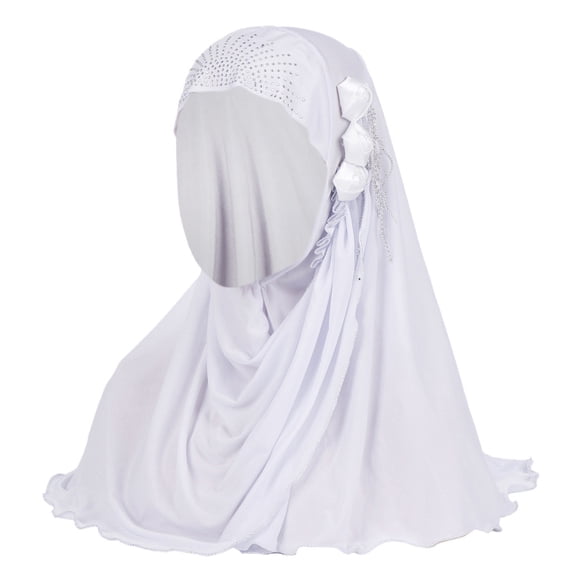 Baberdicy Head Wraps for Women's Hair Silk Fashion Breathable Headscarf Muslim Flower Hat Ice Turban Summer Tassel Accessory Headwraps White