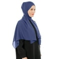 thumbnail image 1 of Baberdicy Head Wraps for Women's Hair Women Chiffon Hijab Scarf Long Hijabs Scarves Muslim Scarf Hijab Hijab Shawl Headwraps Dark Blue, 1 of 1