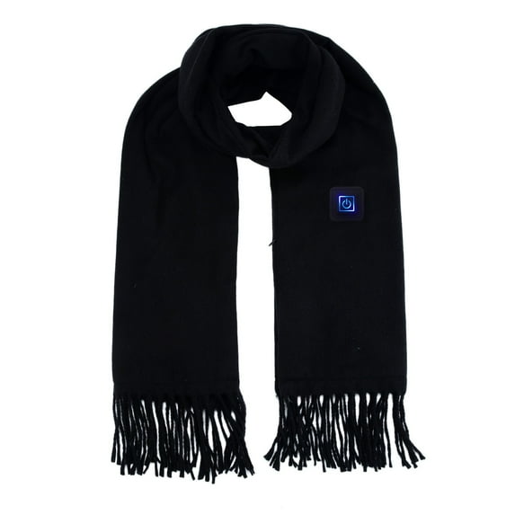 Baberdicy Heated Scarf Usb, Heated Scarf for Women And Men, Usb Powered Heating Scarf Soft Warm Heated Neck Warmer for Winter, Solid Color Smart Electric Scarf with Portable Battery Black