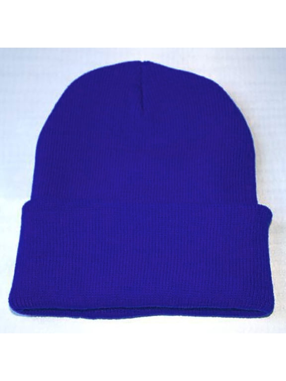 Hip Hop Beanie, Unisex Hip Hop Ski Knitting Winter Caps, Warm Beanie for Men And Women, Street Style Stocking Binie Hat for Cold Weather Royal Blue