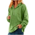 thumbnail image 1 of Baberdicy Hoodies for Women Women's Casual Long Sleeve Solid Color Button Down Pullover Hoodie Sweatshirt Tops Blouse Womens Sweatshirts Green Xl, 1 of 7