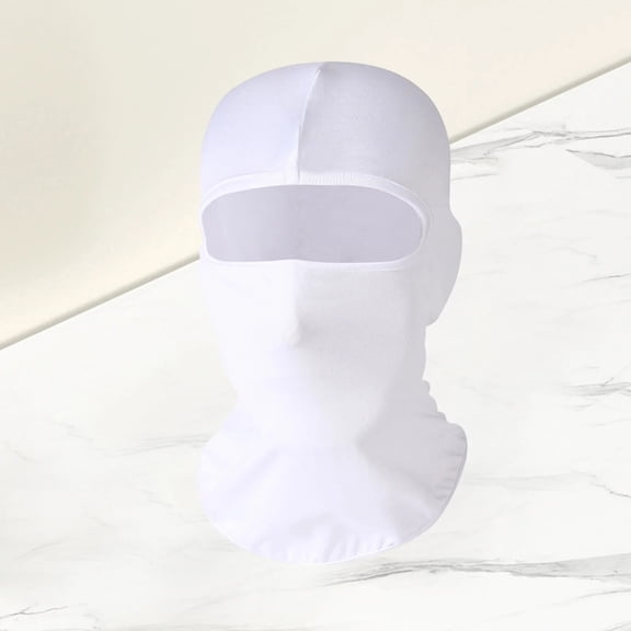 Baberdicy Ice Silk Face Mask - Windproof UV Balaclava, Multi-Sport Neck Gaiter (Cycling/Ski), White One Size