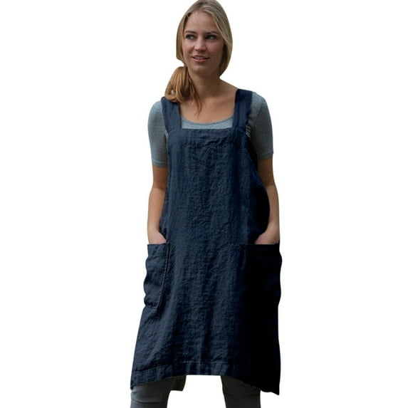 Baberdicy Inafore Dress Apron Pinafore Dress Garden Women Cotton Pinafore Work Women's Dress Fall Dresses Blue 4Xl