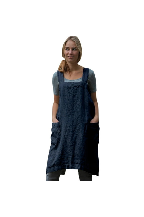 Inafore Dress Apron Pinafore Dress Garden Women Cotton Pinafore Work Women's Dress Fall Dresses Blue 4Xl