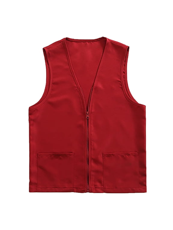 Jacket Vest Adult Postulant Activity Vest Supermarket Vests Clerk Workwear Girls' Outerwear Jackets & Coats Red 1