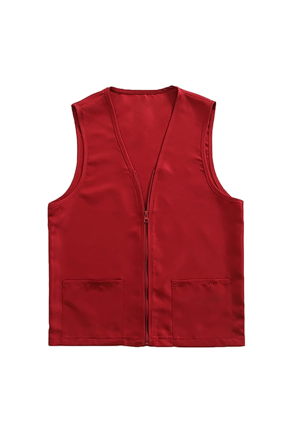 Jacket Vest Adult Postulant Activity Vest Supermarket Vests Clerk Workwear Girls' Outerwear Jackets & Coats Red 1