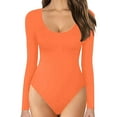 thumbnail image 1 of Baberdicy Jumpsuit Womens Round Neck Low Neck Long Sleeve Bodysuit Bottoming Shirt Jumpsuit Jumpsuit Jumpsuits for Women, 1 of 3