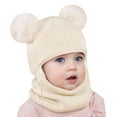 thumbnail image 1 of Baberdicy Kids Balaclava Winter Hat - Children's Full Face Cover with Integrated Scarf for Cold Weather, Toddler & Child (Beige), 1 of 4