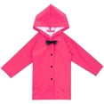 thumbnail image 1 of Baberdicy Kids' Rain Jacket - Hooded Waterproof Design - Lightweight Packable - Bow Detail - All-Weather Protection - Kids Hooded Button down Long Jacket Bow Rainwear Red,S, 1 of 5