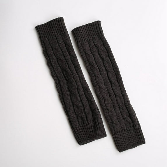 Baberdicy Knit Leg Warmers - Fleece-Lined Winter Pile - Unisex Thermal Sock Accessories - Yoga/Dance - Stretchy Comfort Fit Dark Gray,One Size