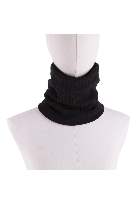 Knit Neck Gaiter, Neck Warmer Unisex Knit Neck Warmer – Fleece-Lined for Winter Sports & Commutes, Black, One Size