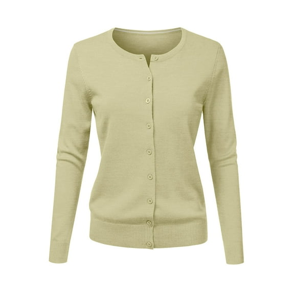 Baberdicy Knitted Sweate Women's V Neck Cardigan Sweater Plus Jacket Solid Color Knitted Sweater Women's Cardigans Beige