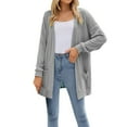thumbnail image 1 of Baberdicy Knitted Sweate Womens Loose Open Front Long Sleeve Chunky Knit Cable Cardigan Sweater with Pockets Cardigan Sweaters for Women Lightweight Grey, 1 of 5
