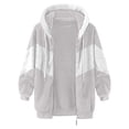 thumbnail image 1 of Baberdicy Lady Coat Autumn and Winter Loose Plush Multi Color Panel Hooded Coat for Women Plus Size Tops D, 1 of 5