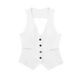 thumbnail image 1 of Baberdicy Lady Coat Women Linen Casual Vest Ladies Sleeveless V Neck Vests Single Breasted Tops Womens Blazer White, 1 of 2