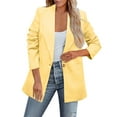 thumbnail image 1 of Baberdicy Lady Coat Women's Casual Solid Long Sleeve Lapel Button Slim Work Office Fall Thin Jacket Women's Blazers Suit Jackets Womens Blazer Yellow, 1 of 7