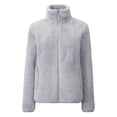 thumbnail image 1 of Baberdicy Lady Jackets Women's Fall and Winter Coral Womens Winter Coats Shaker Fleece Double Velvet Thickened Warm Outdoor Jacket Women's Cardigans Grey, 1 of 3