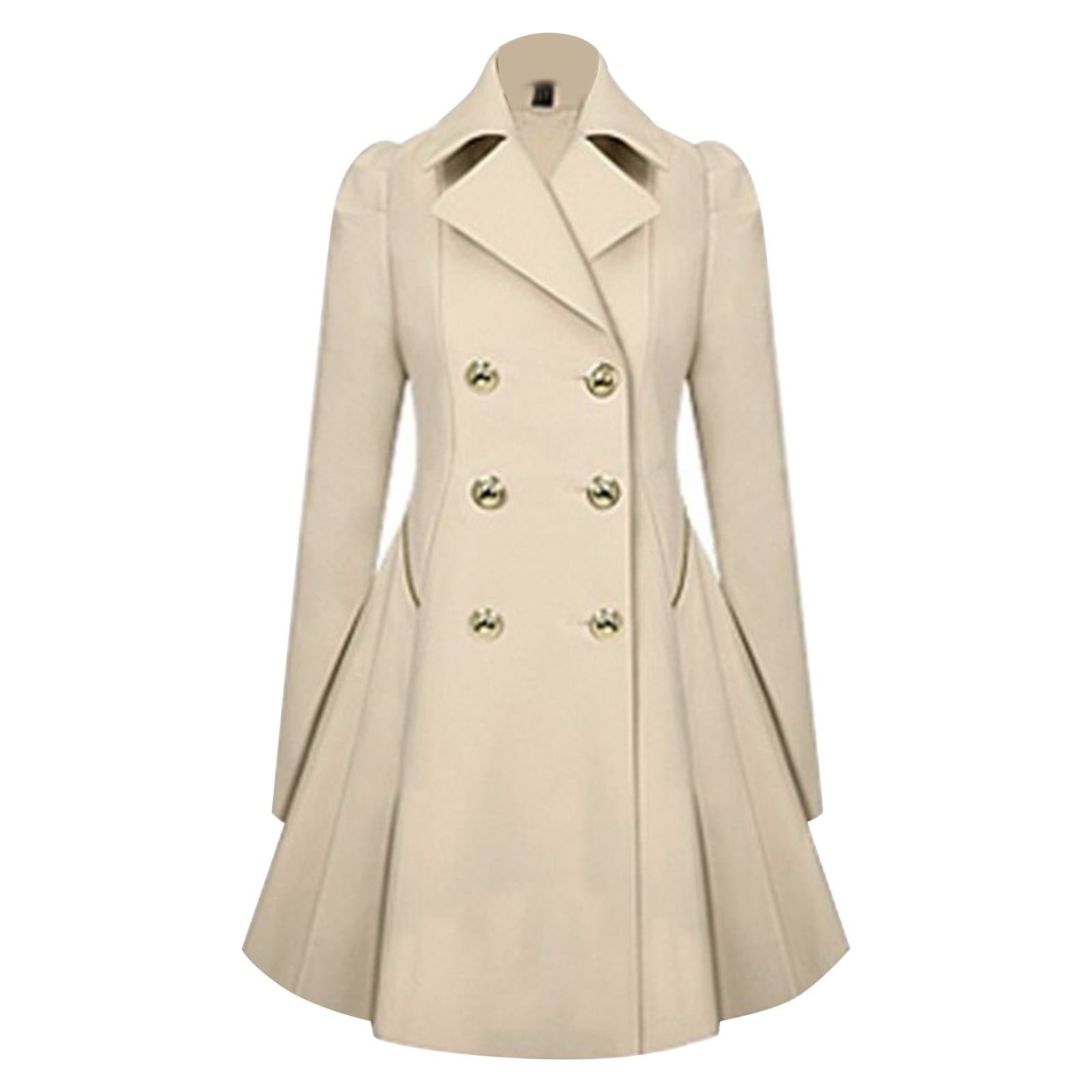Baberdicy Lady Trench Coat Women's Long Sleeved Back Pleated Baberdicy Lady Trench Coat Women's Long Sleeved Back Pleated