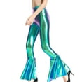 thumbnail image 1 of Baberdicy Leather Leggings for Women High Waisted Butt Lifting Lacquer Pleather Latex Shiny Pants Concert Outfits D-Blue, 1 of 7