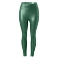 thumbnail image 1 of Baberdicy Leather Pants Women Loose Fititing Pant Faux Leather Leggings Stretch High Waisted Warm Slim Pleather Pants Winter Solid Casual Pant Women's Pants B-Green, 1 of 6