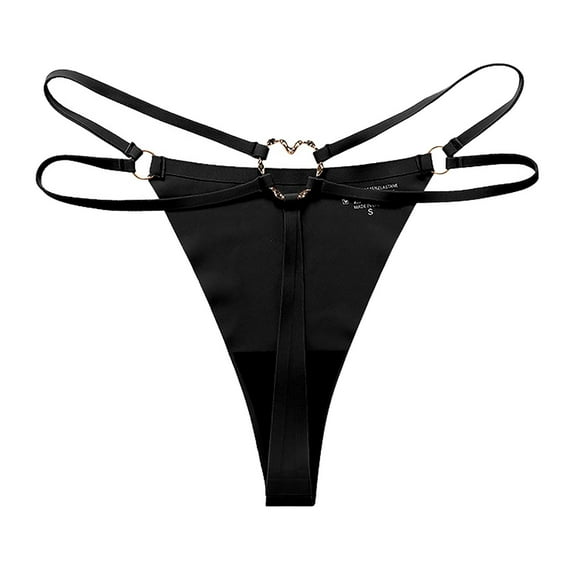Baberdicy Lencería for Women 2023 Seamless Thong Women's Metal Ring Pure Desire Girl T Pants Large Size Pure Cotton Crotch Breathable Underwear Underwear Women