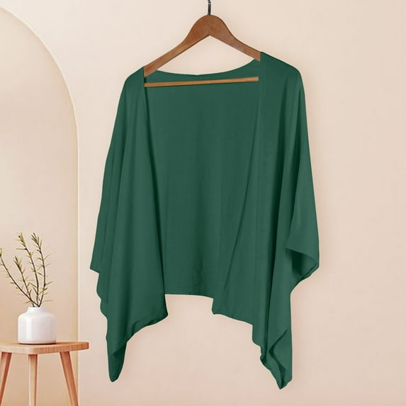 Baberdicy Linen Blend Open Front Cardigan, Casual Summer Cover Up, Bohemian Style Kimono, Ideal for Women Beach, Summer Evenings, Layering Over Tanks, Resort Wear Dark Green
