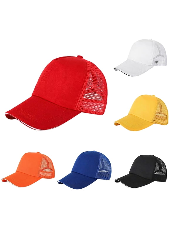 Little Person Solid Color Baseball Cap, Breathable Mesh Back Sun Hat with Adjustable Strap, Peaked Cap for Boys And Girls,Yellow Fits All – Gift Ready