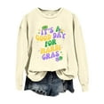 thumbnail image 1 of Baberdicy Mardi Gras 2024 It's A Good Day for Mardi Women's Letter Printed Crewneck Sweatshirts Long Sleeve Top Mardi Gras Shirts for women, 1 of 4