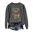 thumbnail image 1 of Baberdicy Mardi Gras 2024 Let the Good Times Rall Women's Letter Printed Crewneck Sweatshirts Long Sleeve Top Mardi Gras Shirts for women, 1 of 4