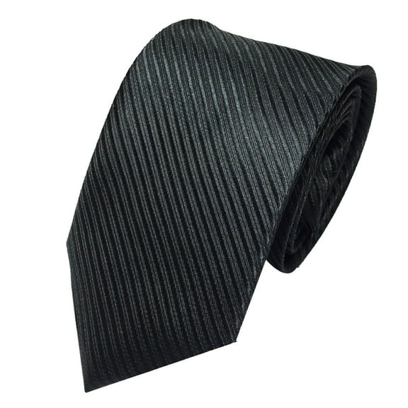 Baberdicy Men Silk Tie, Men's Necktie, Striped Classic Woven Wedding Tie for Formal Business Attire, Hand-Tied Dress Tie in Solid Colors And Patterns Black