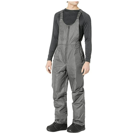 Baberdicy Men's Bib Overall Men's Solid Color Pocket Jumpsuit Suspenders Trousers Ski Pants Outdoor Casual Pants Black