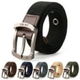 thumbnail image 1 of Baberdicy Men's Casual Webbing Belt, Adjustable Drawstring Waistband for Pants,Dark Blue S, 1 of 4