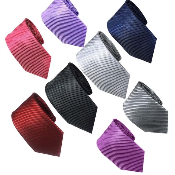 Baberdicy Men's Classic Necktie, Stripe Woven Silk Blend Business Tie for Wedding Formal Grey Universal Fit