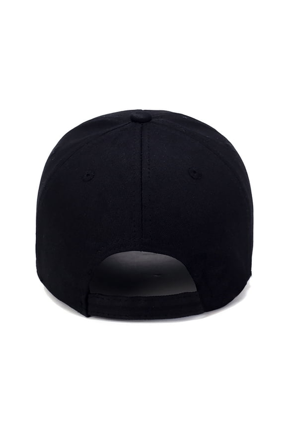 B-333 Cotton Baseball Cap - Unisex Solid Color Sun Hat, Lightweight UV Protection Outdoor Cap, Black One Size
