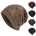 thumbnail image 1 of Baberdicy Men's Long Knit Stocking Cap, Diamond Pattern Slouchy Beanie for Winter,Cobalt Fits All – Gift Ready, 1 of 7