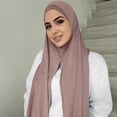 thumbnail image 1 of Baberdicy Muslim Head Scarf - Solid Color Cotton - Easy Wrap Design - Modest Fashion - Lightweight Comfort - Muslim Head Scarf Solid Color Long Scarf Wrap Scarves F,One Size, 1 of 4