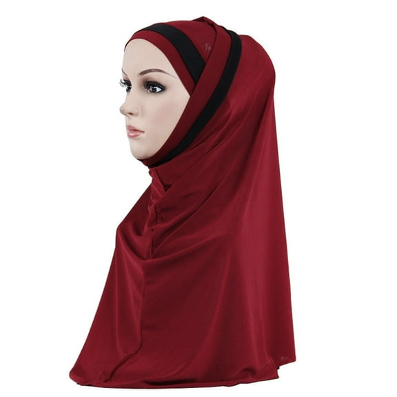 Baberdicy Muslim Head Scarf for Women Big Deal Hijab Double Loop Slip On Scarf Pull Over Crepe Convenient Shawl Headscarf Clearance!