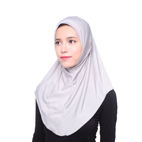 Baberdicy Muslim Inner Hijab - Lightweight Seamless Design - Moisture-Wicking Fabric - Comfortable Under Scarf - Muslim Women Inner Hijab Headscarf Cap Islamic Full Cover Grey,One Size