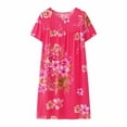 thumbnail image 1 of Baberdicy Nightgowns for Women Summer Cotton Silk Short Sleeved Sleep Dress for Middle Women New Loose Fitting Home Wear Elderly Sleepwear Plus Size Dress, 1 of 4