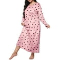 thumbnail image 1 of Baberdicy Nightgowns for Women Plus Size Casual Sleep Dress Women's Plus Heart Print Long Sleeve Round Neck Medium Stretch Loose Nightdress, 1 of 6