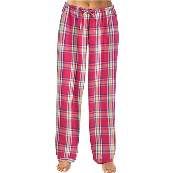 Baberdicy Pajama Pants Women Autumn Winter Plaid Printed Pants Full Length Long Trousers Sports Pants Women's Lingerie, Sleep & Lounge