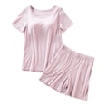 thumbnail image 1 of Baberdicy Pajamas for Women, Women's Casual Summer Loose Strap Chest Pad Short Sleeve Top Shorts Pajamas Set Nightgowns for Women, 1 of 4
