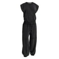 thumbnail image 1 of Baberdicy Pants Pants Throw and Go Onesie Jumpsuits for Women Casual Summer 2023 Cutout Sleeveless Crewneck Drawstring Waist Long Pants Romper with Pockets Bodysuits for Women Black S-3Xl, 1 of 9