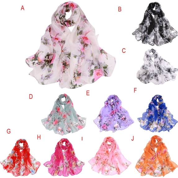 Baberdicy Peach Blossom Print Scarf, Fashion Long Soft Ladies Shawl Wrap,F Fits All – Gift Ready